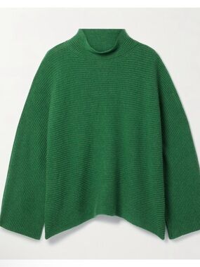 Suzie Kondi Fotini Ribbed Cashmere Sweater In Green Size Medium